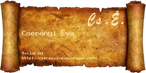 Cserényi Éva névjegykártya